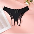 thumbnail image 4 of YueHuiYing Women's Panties: Hot Girl European Style Bow Lace Women's Sultry Lace-Up Low-Rise Crotchless Erotic Panties, 4 of 4