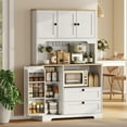 thumbnail image 2 of HOMCOM 64" Kitchen Pantry Cabinet, Kitchen Hutch with 3 Cabinets, 2 Drawers, 2 of 10