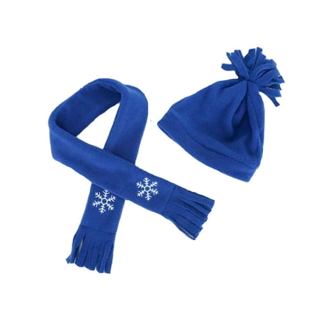 Blue Hat and Scarf Outfit 14-18 Inch Plush Toy Clothing Winter Accessory