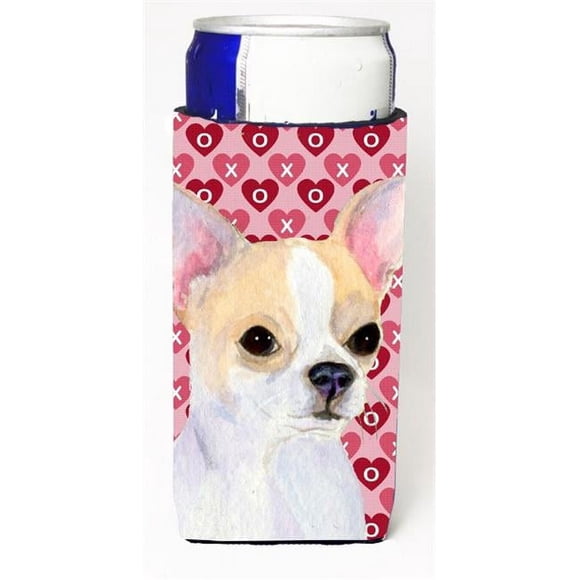 Carolines Treasures SS4474MUK Chihuahua Hearts Love And Valentines Day Portrait Michelob Ultra bottle sleeves For Slim Cans - 12 oz.