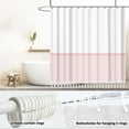 Shower Curtain Tassel Modern Farmhouse Pink Striped Shower Curtain with Tassels for Bathroom