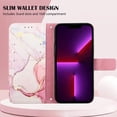 thumbnail image 4 of Case for iPhone XR, iPhone XR Wallet Case Cute with Kickstand Magnetic and Card Holder Leather Flip Protective Case for Women Compatible with iPhone XR Marble Rose Gold, 4 of 12