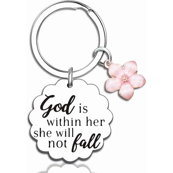 Fiaya Women Inspirational Bible Verse Keychain Gifts for Women Stainless Steel Religious Key Ring Christian Gift for Friend Teen Girl
