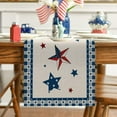 thumbnail image 6 of Large Stars and Stripes 4th of July Table Runner, 13 x 91 Inch Patriotic Memorial Day Table Runner, Independence Day Kitchen Dining Table Runners for Home Farmhouse Party Decor, 6 of 6