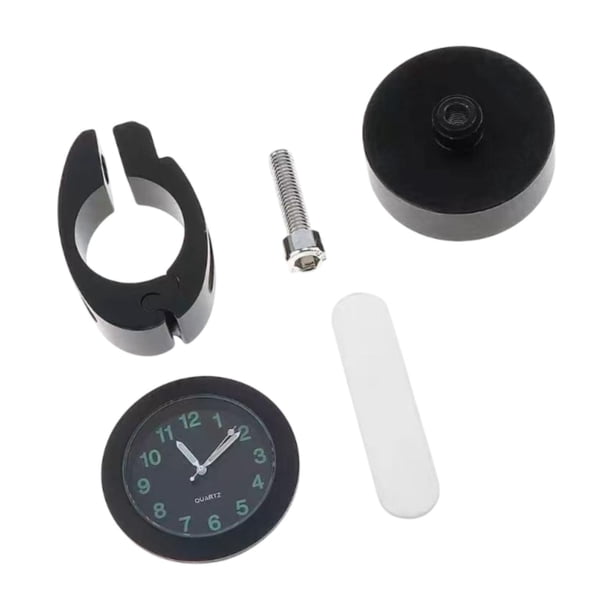 Reloj de montaje en el manillar de la motocicleta, reloj de reloj, reloj de tablero de tablero de scooter universal ajustable negro