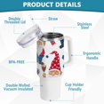 thumbnail image 4 of Gnome American Flags 40 oz Tumbler with Handle Insulated&nbsp;Travel Mug&nbsp;Lid Straw Leak Proof Steel Vacuum Water Bottles Glasses Fits in Car Cup Holder, 4 of 7