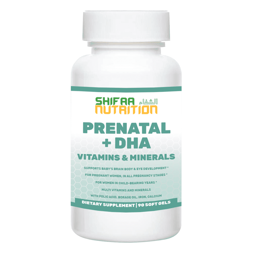 Halal Prenatal Vitamins with DHA and Folic Acid 30 Servings DHA