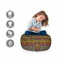 thumbnail image 2 of African Storage Toy Bag Chair, Colorful Diamond Motifs with Angled Lines Lively Palette Geometric Borders, Stuffed Animal Organizer Washable Bag, Large Size, Multicolor, by Ambesonne, 2 of 3