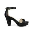 thumbnail image 3 of BLISSFUL STEP Platform Chunky Heel Sandals for Women Black 6, 3 of 7