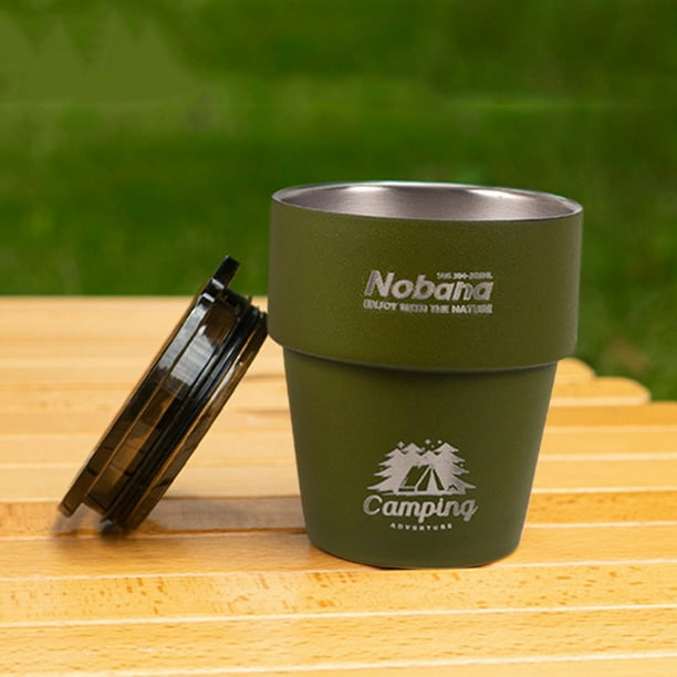 Tazas de cerveza, té, leche, taza de viaje de acero inoxidable, aislamiento térmico para senderismo al aire libre Tmvgtek Para Estrenar
