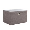 thumbnail image 1 of Bac de Rangement Pliable en Tissu de Lin avec Couvercle, 1 of 5