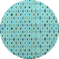 thumbnail image 1 of Ahgly Company Indoor Round Abstract Light Blue Modern Area Rugs, 5' Round, 1 of 4