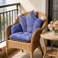 thumbnail image 4 of COM1950s Plush Chair Cushion With Backrest, Soft Seat Cushion for Office Chair, Integrated Back Support, Cozy Polyester Desk Chair Pad for Home and Study Use, 4 of 7