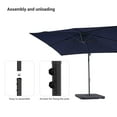thumbnail image 5 of Sonerlic 8.2 x 8.2ft Square Outdoor Patio Offset Hanging Umbrella with a Base for Yard, Poolside and Deck, Navy Blue, 5 of 7