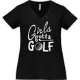 thumbnail image 3 of Inktastic Girls Gotta Golf Women's Plus Size V-Neck T-Shirt, 3 of 5