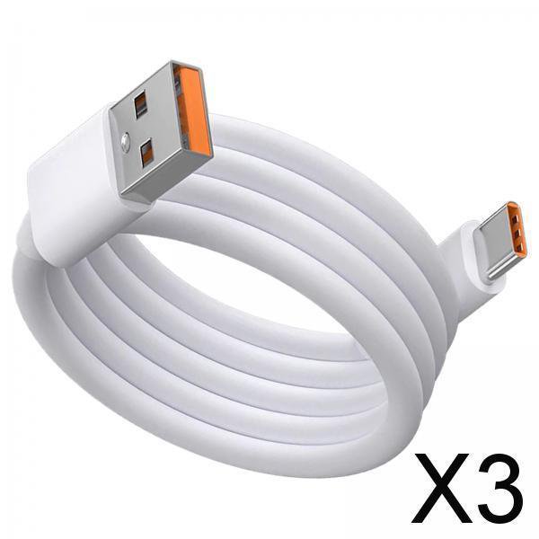 Cable de Carga Rápida USB-C, 2 Puertos de 66W, Compatible con Múltiples Dispositivos, de Longitud , 3 piezas