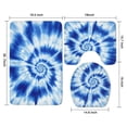 thumbnail image 3 of Blue Tie Dye Mandala Pattern Bathroom Rugs Sets 3 Piece,Toilet Cover Set,Absorbent Non Slip Bathroom Mats Sets with U-Shaped Contour Rug Toilet Rug Set, 3 of 5