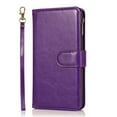 thumbnail image 4 of Allytech iPhone 8 Plus Wallet Case, iPhone 7 Plus Case 9 Cards Holder Zipper Wallet Case for Women Men Shockproof Hand Strap Full Protective Flip Stand Cover for Apple iPhone 8 Plus/7Plus-Purple, 4 of 9