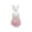 Pink, variant on Cute Resin Bunny Figurine, Home Decorative Rabbit Statue with Floral Accent, 8.46" Tall Tabletop Ornament for Home Living Room Bedroom, Easter & Spring Decor, Perfect Gift for Animal Lovers