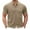 Khaki, variant on Lovskoo Men's Button Down Shirt Vintage Short Sleeve Knit Shirt Casual Solid Color Lightweight Hollow Out Shirt Beige