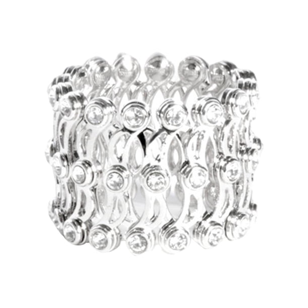 Pulsera 2 en 1 Brazaletes Pulseras Tamaño Ajustable Telescópico para el Día de San Valentín Plata