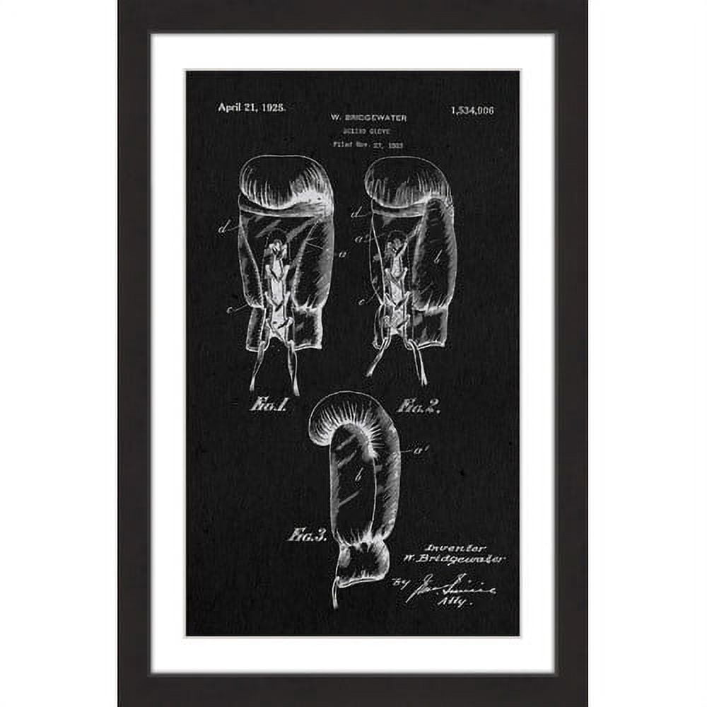 "Boxing Gloves 1923 Black Paper" Framed Painting Print