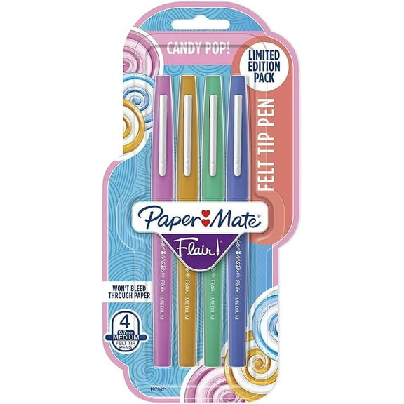 Paper Mate Flair Felt Tip Pens Medium Point Candy Pop Pack 4 Ea 6 Pack