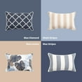 thumbnail image 6 of 2 Pack Outdoor Throw Pillows 21x15 Inch Decorative Pillow Cushions with Insert for Patio Porch, Khaki Stripe, 6 of 7