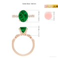 thumbnail image 5 of ANGARA Oval Lab Grown 2.25 Ct Emerald Engagement Ring with Marquise Motifs for Women in 14K Rose Gold (Size-10x8mm) | May Birthstone, Anniversary, Jewelry Gift for Women | Lab-Grown Emerald Ring, 5 of 9