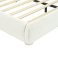 thumbnail image 4 of Christopher Knight Home Simple Modern Queen Size Bed Frame with Curved Headboard, Cream Upholstered Boucle, 4 of 13