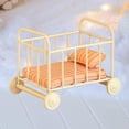 thumbnail image 1 of 1:12 Cuna Cama en Miniatura en Miniatura Cama Finición Play Photo Props Decorativo con Colchón Muebles en Miniatura para El Modelo de Bricolaje Raya, 1 of 10