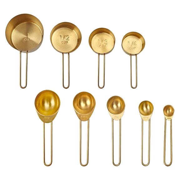 HAKIDZEL Metal Measuring Spoon Golden 5 Measuring Spoons 6.29x3.22x1.97in