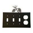 thumbnail image 2 of Triple Switch and Duplex Outlet Cover with Pinecone Accent, Black, 2 of 3