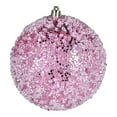 thumbnail image 1 of Vickerman 8" Contemporary Plastic Hail Ball Ornament in Glitter Pink, 1 of 2