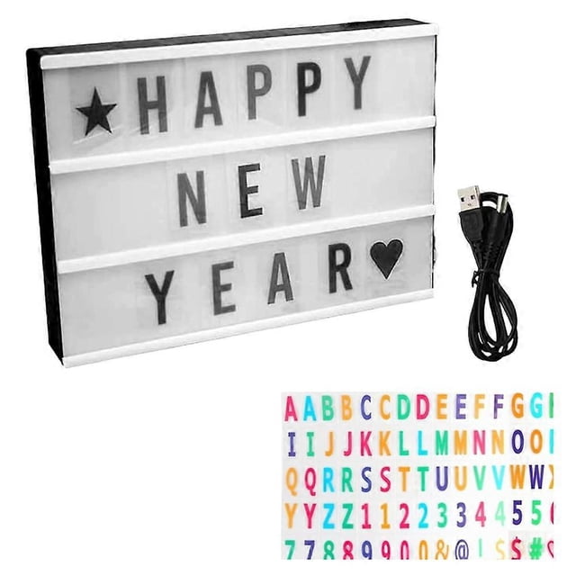 Cinema Light Box Neon Signs, Warm White LEDs Lightbox with Letters, Numbers, Symbols
