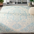 thumbnail image 3 of SAFAVIEH Beach House Diggory Medallion Indoor/Outdoor Area Rug, Aqua/Cream, 6'7" x 9'2", 3 of 10