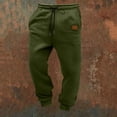 thumbnail image 2 of Men Waffle Jogger Pants Drawstring Elastic Waist Sweatpants with Pocket,Casual Comfy Home Outdoor or Sports Daily Wear,Green,XXL, 2 of 9