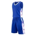 thumbnail image 4 of Trikvn Kids Boys Athletic Basketball Uniform Set 2-Piece Quick Dry Sportswear Sleeveless V-Neck Jersey Shirt and Drawstring Shorts Breathable Workout Suit for Team Sports, 4 of 5