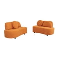 thumbnail image 3 of Orange Teddy Sofa, Left-Facing Chaise Lounge - Modern Living Room Couch, Cozy Soft Fabric, Deep Seating, Apartment Sofa, 88'' Wide, Durable Frame, 3 of 8