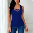 thumbnail image 2 of XFLWAM Womens Tank Tops Summer Sleeveless U Neck Criss Cross Tops Casual Slim Solid COlor Basic Tee Shirts, 2 of 6