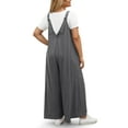 thumbnail image 2 of WellSize Plus Size Jumpsuits for Women Adjustable Straps Loose Overalls Long Rompers With Pockets, 2 of 7