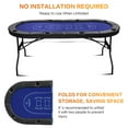 thumbnail image 2 of 72" Oval Foldable Poker Table for 8 Players, Blackjack Texas Holdem Table with Water-Resistant Cushioned Rail, Cup Holders, Felt Surface, Portable Folding Card Board Game Table, Navy Blue, 2 of 7