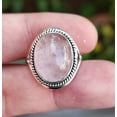 thumbnail image 6 of Rose Quartz Oval Sterling Silver Handmade Statement Women Pink Gemstone Jewelry Ring Size 6.0, 6 of 6