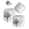 Corelle Square 16Piece Dinnerware Set, Timber Shadows, Service for 4