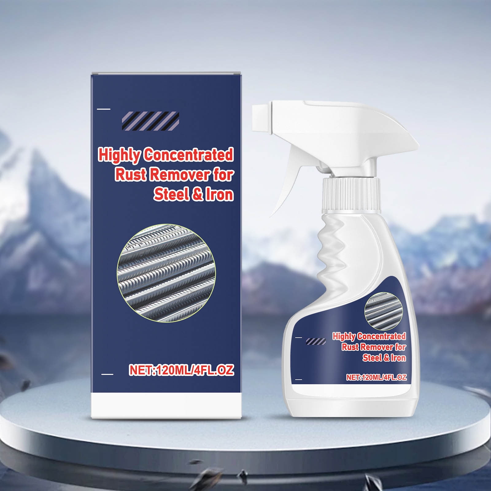 Highly Concentrated Rust Remover, Meigline Rust Remover for Steel & Iron, Powerful Rust Stain Remover for Tools, Stainless Steel, Automotive Parts, Fast Acting Rust