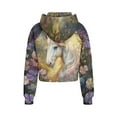 thumbnail image 5 of Uourmeti Flowers Horse Print Girls Half Zipper Sweatshirt with Pocket Oversize Plus Size Long Sleeve Fall Clothes for Teen Girls Comfy Casual Pullover Size 9-10, 5 of 7