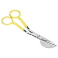 thumbnail image 2 of Duckbill Applique Scissors, Plastic Handle Multipurpose 6 Inch Stainless Steel Blades Duckbill Scissors  for Embroidery for Cutting Clothes Lake Blue,Roseate,Yellow,Black, 2 of 7