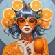 thumbnail image 1 of Pintura De Diamante 5D DIY Kit De Niña De Taladro Redondo Completo Decoración Del Hogar 40x40cm Naranja, 1 of 9