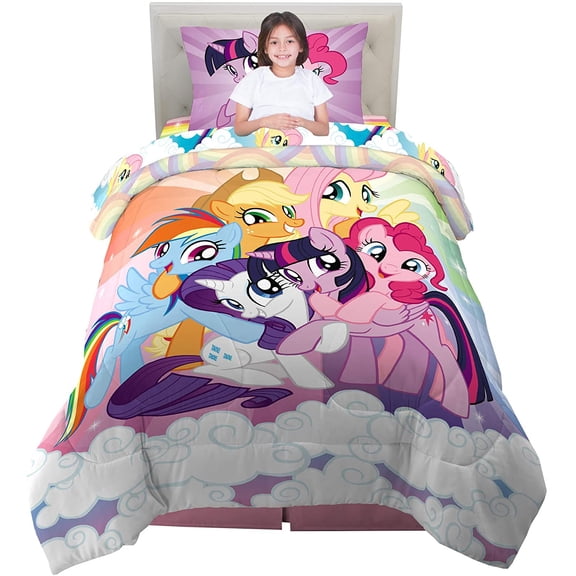 Franco Kids Bedding Super Soft Comforter and Sheet Set, 4 Piece Twin Size, My Little Pony