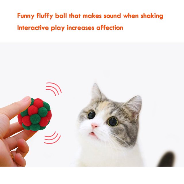3 piezas de juguete de gato colorido de peluche divertido interactivo Bell Bouncy Ball (Navidad) Ndcxsfigh Nuevos Originales